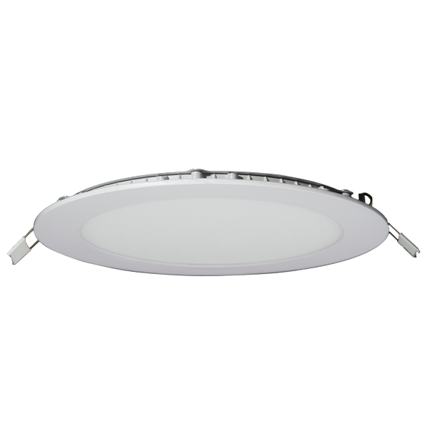 Panel LED empotrado redondo de 18W, luz día 6500K