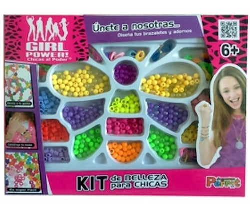 Set De Mostacillas Para Diseñar Pulseras Niña Girl Power