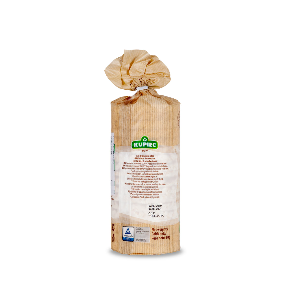 Galletas De Arroz Natural Sabor Original Kupiec Pack 6 un