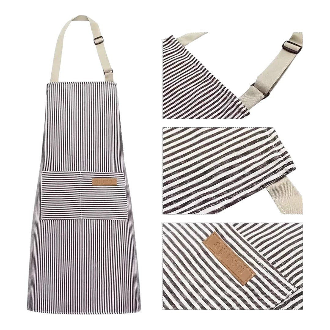 Pack 2 Pecheras Listadas Delantales Chef Barberia Restaurant