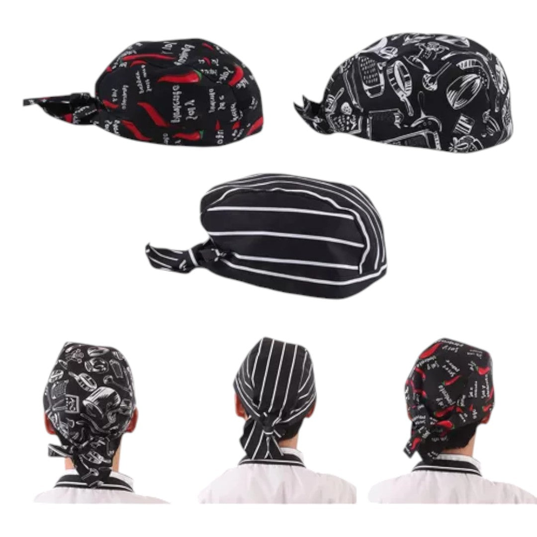 Gorro O Bandana De Cocina Chef Con Lazo Amarrable