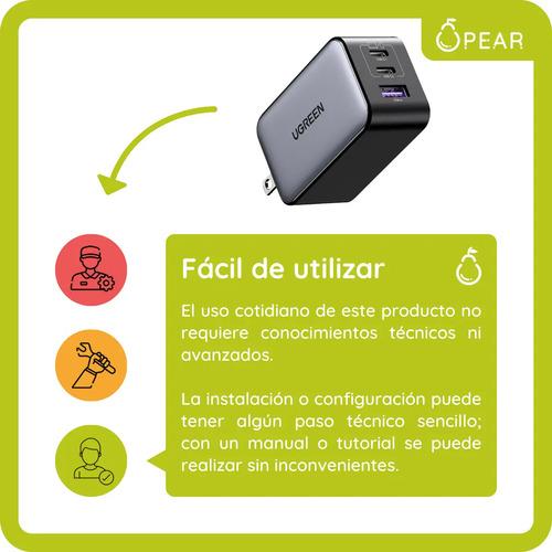 Ugreen 10334 Cd244 Cargador Rapido De Celular 65w Nexode Color Gris