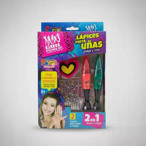 Set Juego Lapices Pinta Uñas Niñas Brocha Y Lapiz