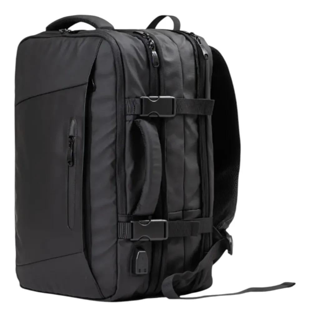 Pack 2 Mochilas Antirrobo Impermeables Expansibles 38l Usb Negro Impermeable