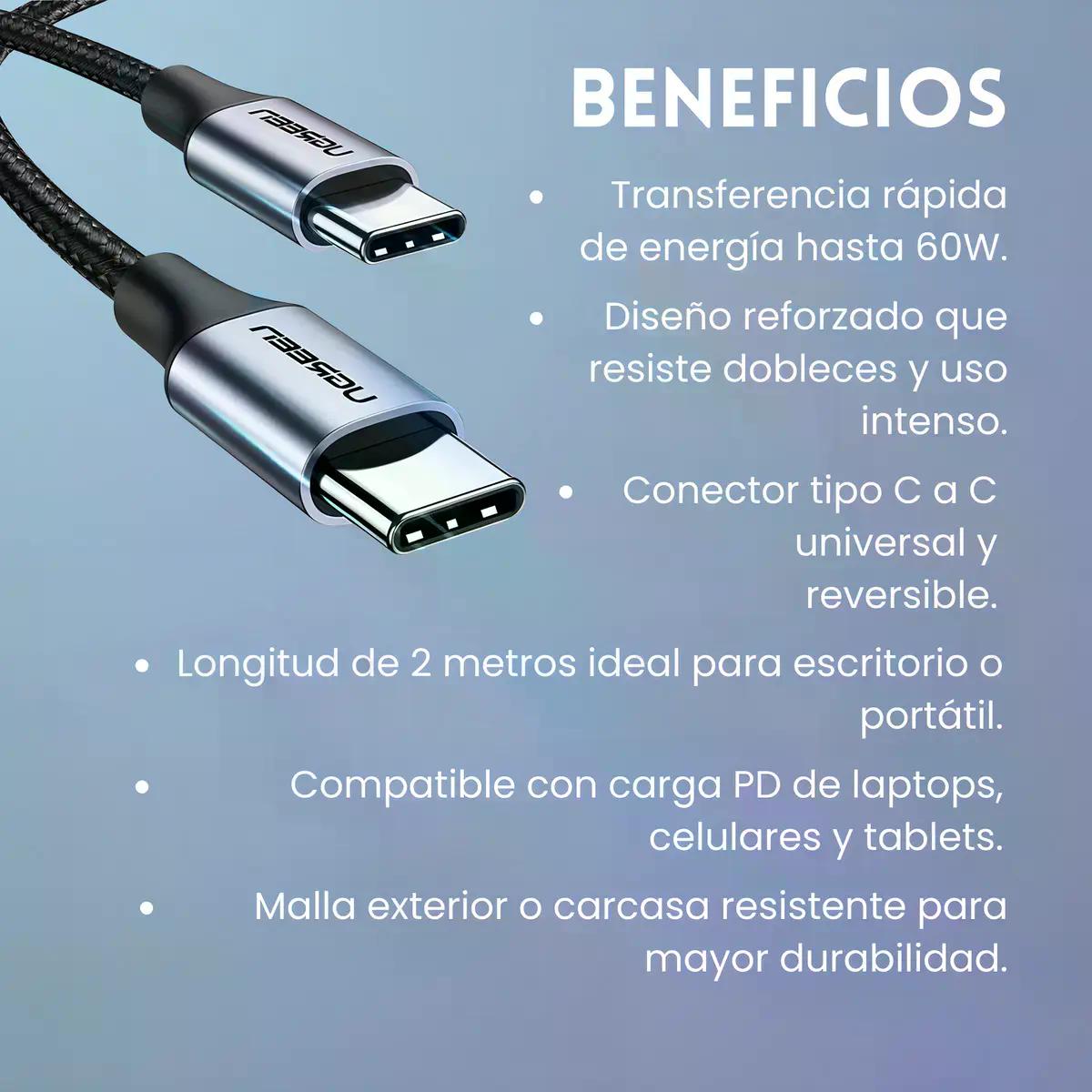 Cable Carga Rapida Ugreen Us261 Usb Tipo C Usb C 2 Metros