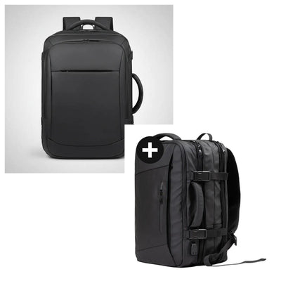 Pack 2 Mochilas Antirrobo Impermeables Expansibles 38l Usb Negro Impermeable