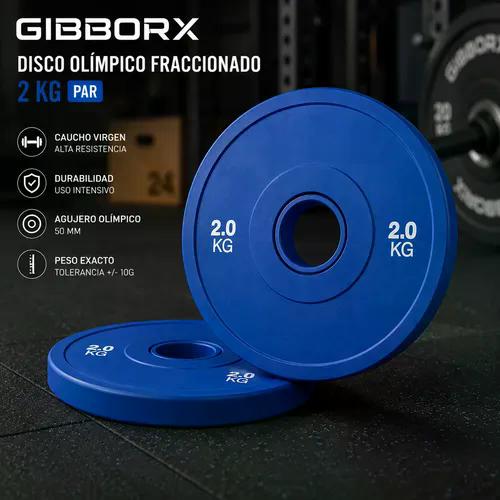 Discos Olimpicos 2 Kg Par Fraccionados Azul