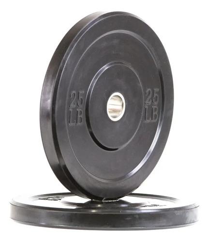 Par Discos Olímpicos Bumper 25 Lb (50 Lb Total) Negro