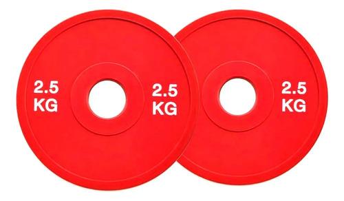 Discos Olimpicos 2.5 Kg Par Fraccionados Rojo