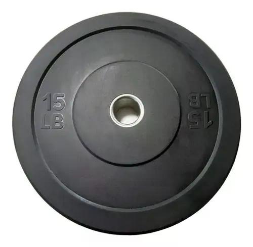 Par Discos Olímpicos Bumper 15 Lb (30 Lb Total) Negro