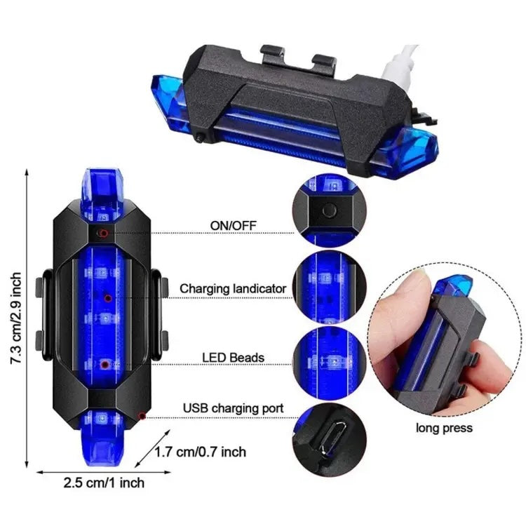Luz Bicicleta Trasera Recargable Usb