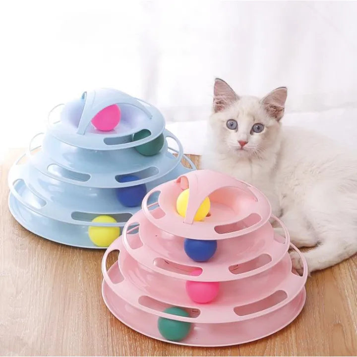 Juguete Para Gatos Mascotas De 3 Niveles Con Pelotas