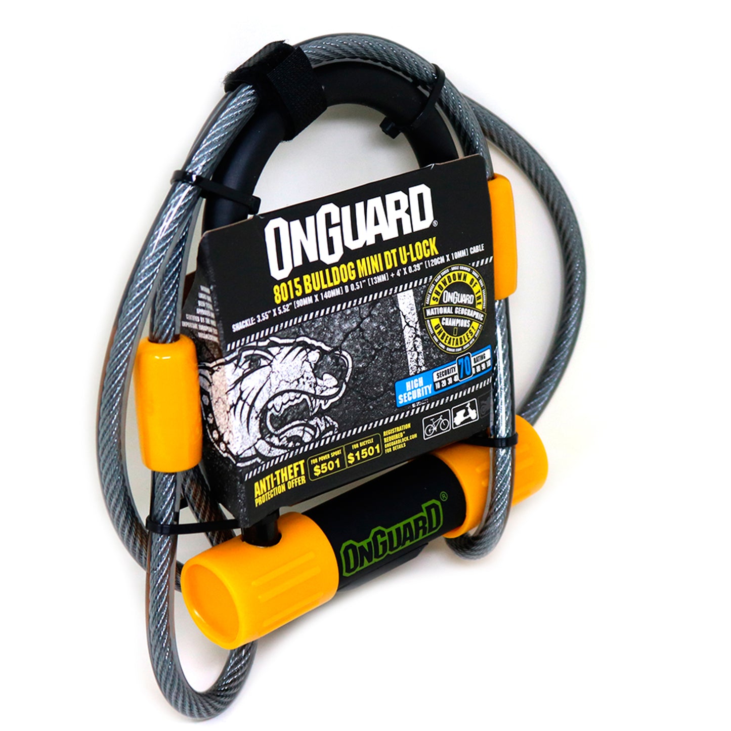 Candado Para Bicicleta On Guard Ulock Bulldog Con Cable