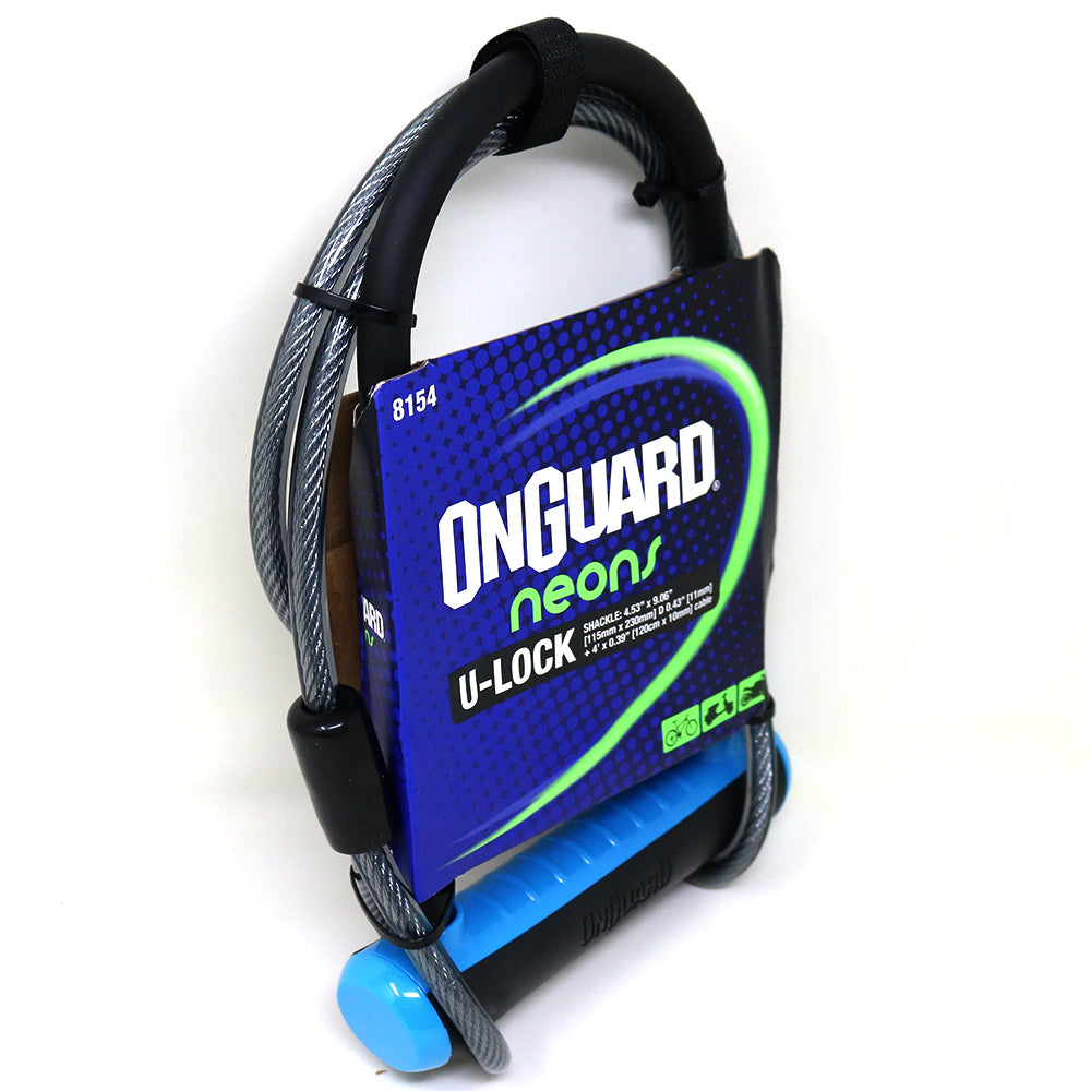 Candado Bicicleta Onguard U-lock Neon Con Cable