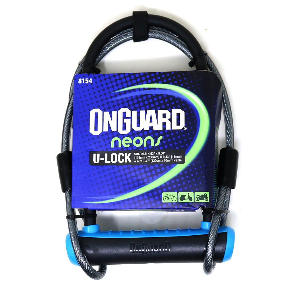 Candado Bicicleta Onguard U-lock Neon Con Cable