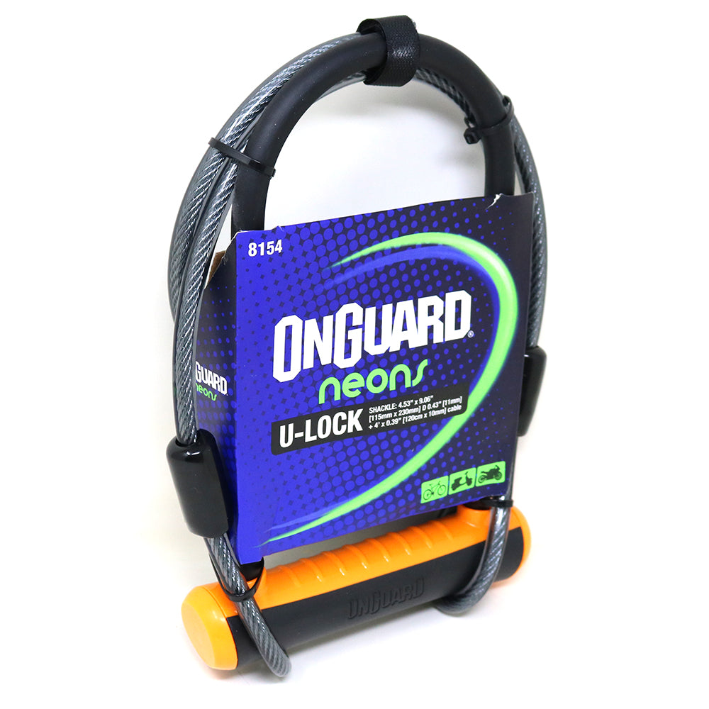 Candado Bicicleta Onguard U-lock Neon Con Cable