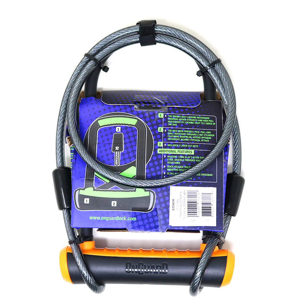 Candado Bicicleta Onguard U-lock Neon Con Cable