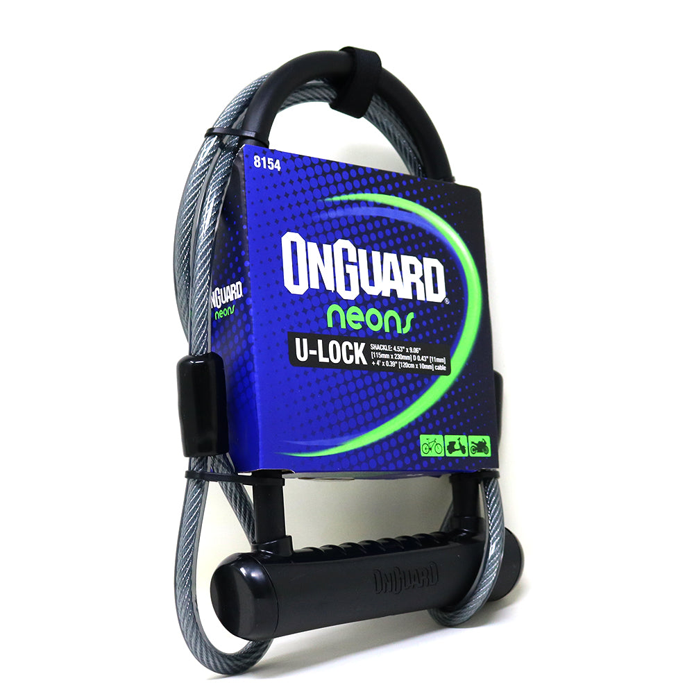 Candado Bicicleta Onguard U-lock Neon Con Cable