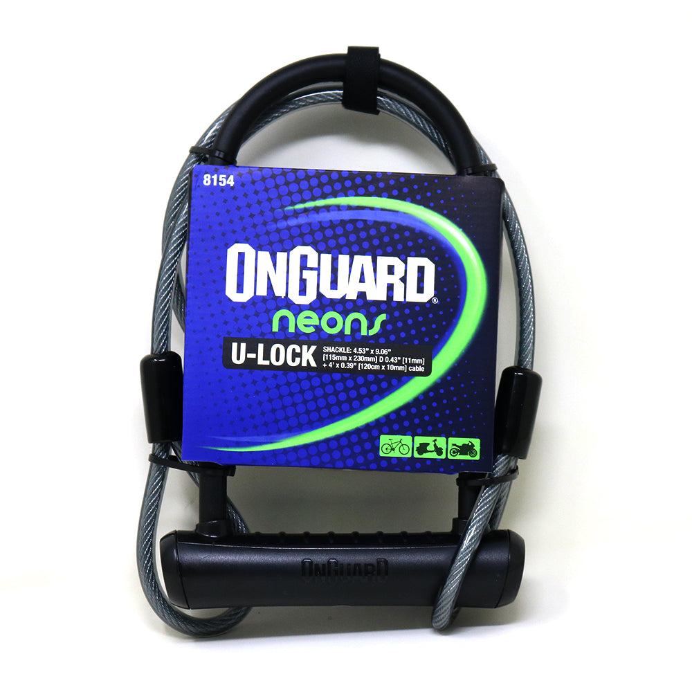 Candado Bicicleta Onguard U-lock Neon Con Cable