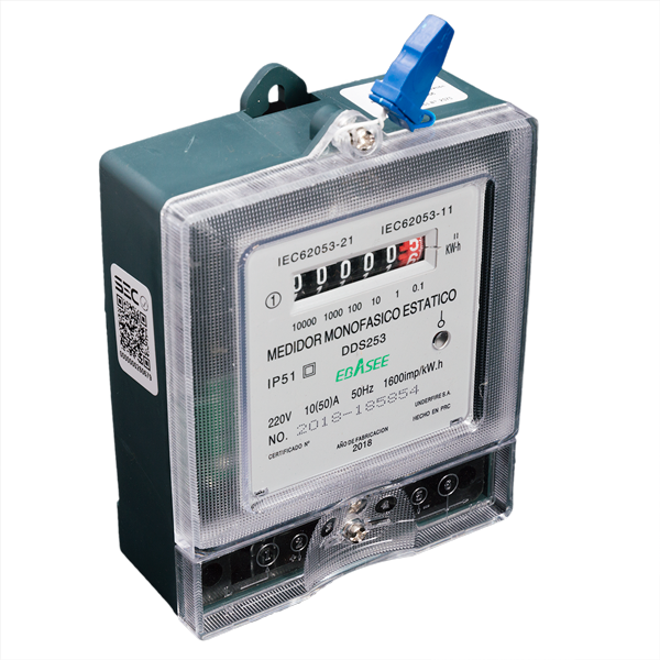 Medidor electrónico monofásico certificado de 10(50)A
