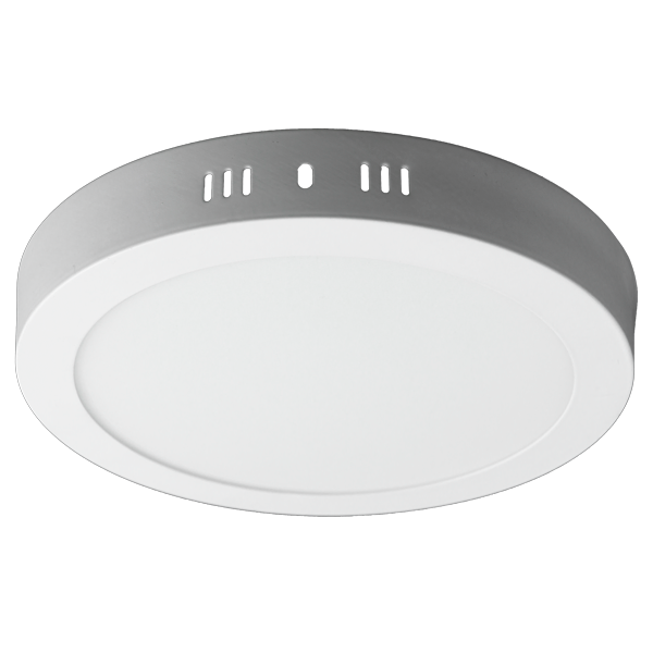Panel LED redondo sobrepuesto de 18W, luz día 6500K