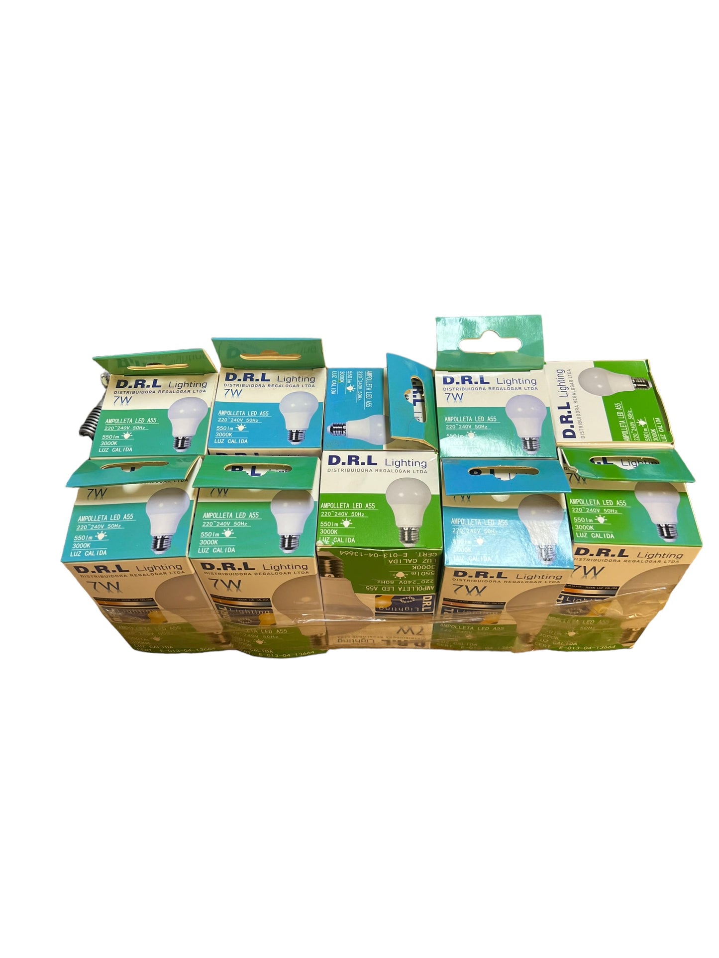 Pack x 10 Ampolletas Led A55 | 7w E27 Luz Blanca