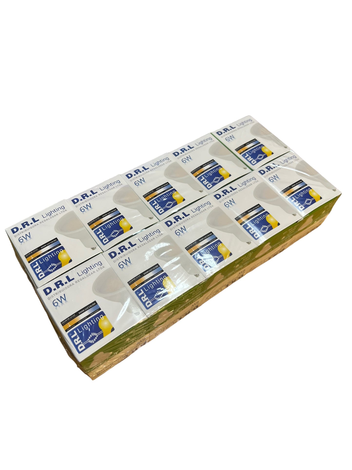 Pack x 10 Ampolletas Led GU10 6w Color Luz Cálida