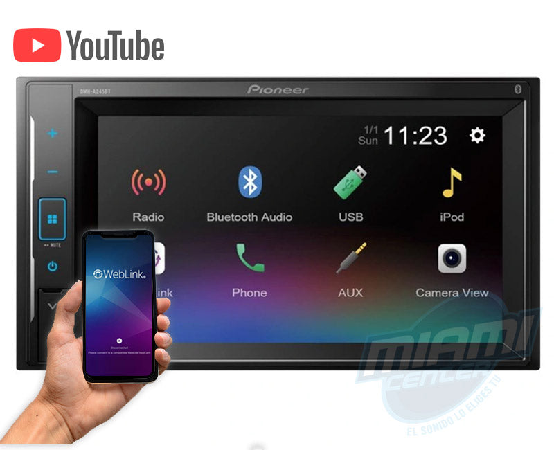 Radio Pioneer DMH-A245BT 2 DIN Web Link Full HD 3RCA