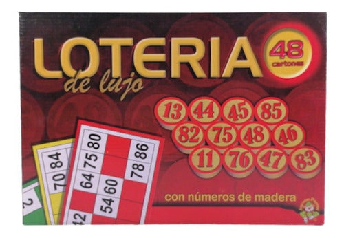 Juego Loteria De Lujo | Lota Bingo Clasico Numeros De Madera