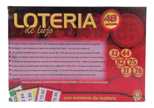 Juego Loteria De Lujo | Lota Bingo Clasico Numeros De Madera
