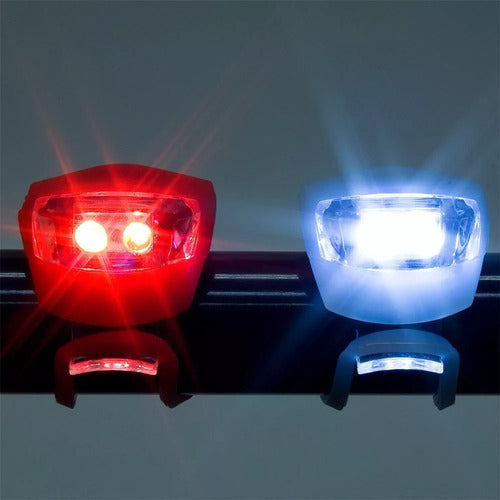 Pack 2 Luces Led Silicona Bicicleta Mtb Ciclismo