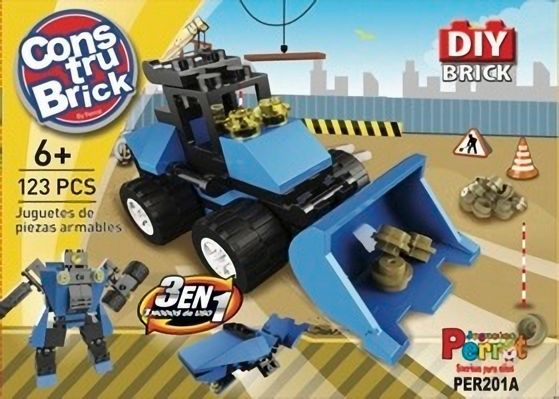 Juego Constru Brick Gran Retroescavadora 3 En 1 | Lego Compatible
