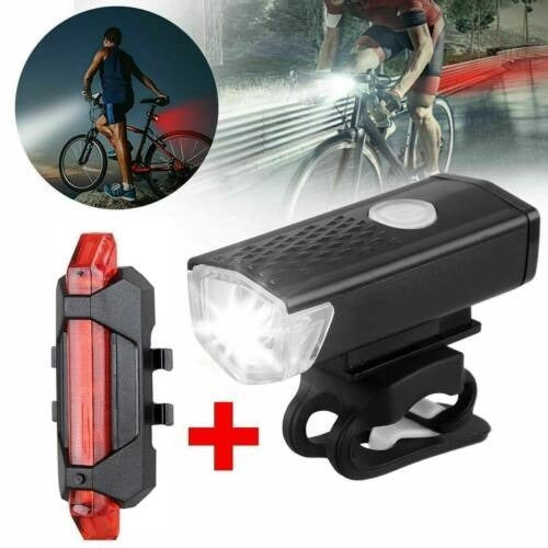 Pack Luz Bicicleta Delantera Y Trasera Recargable Usb