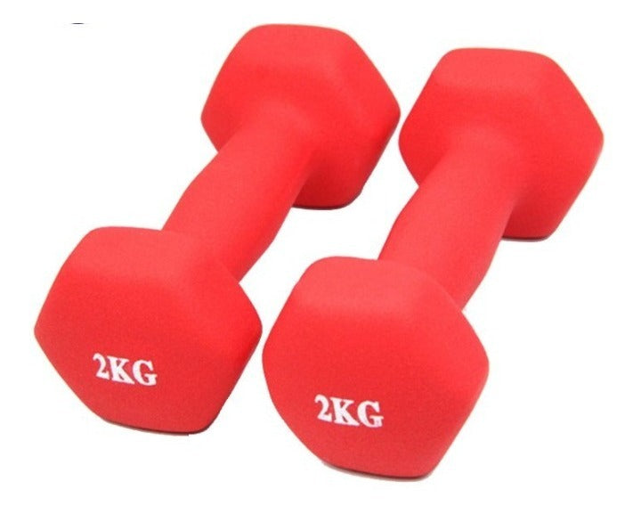Mancuerna Hexagonal Neopreno Anditeslizante Par 2kg