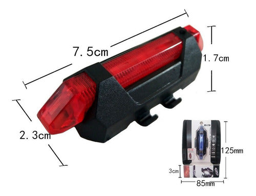 Luz Bicicleta Trasera Recargable Usb