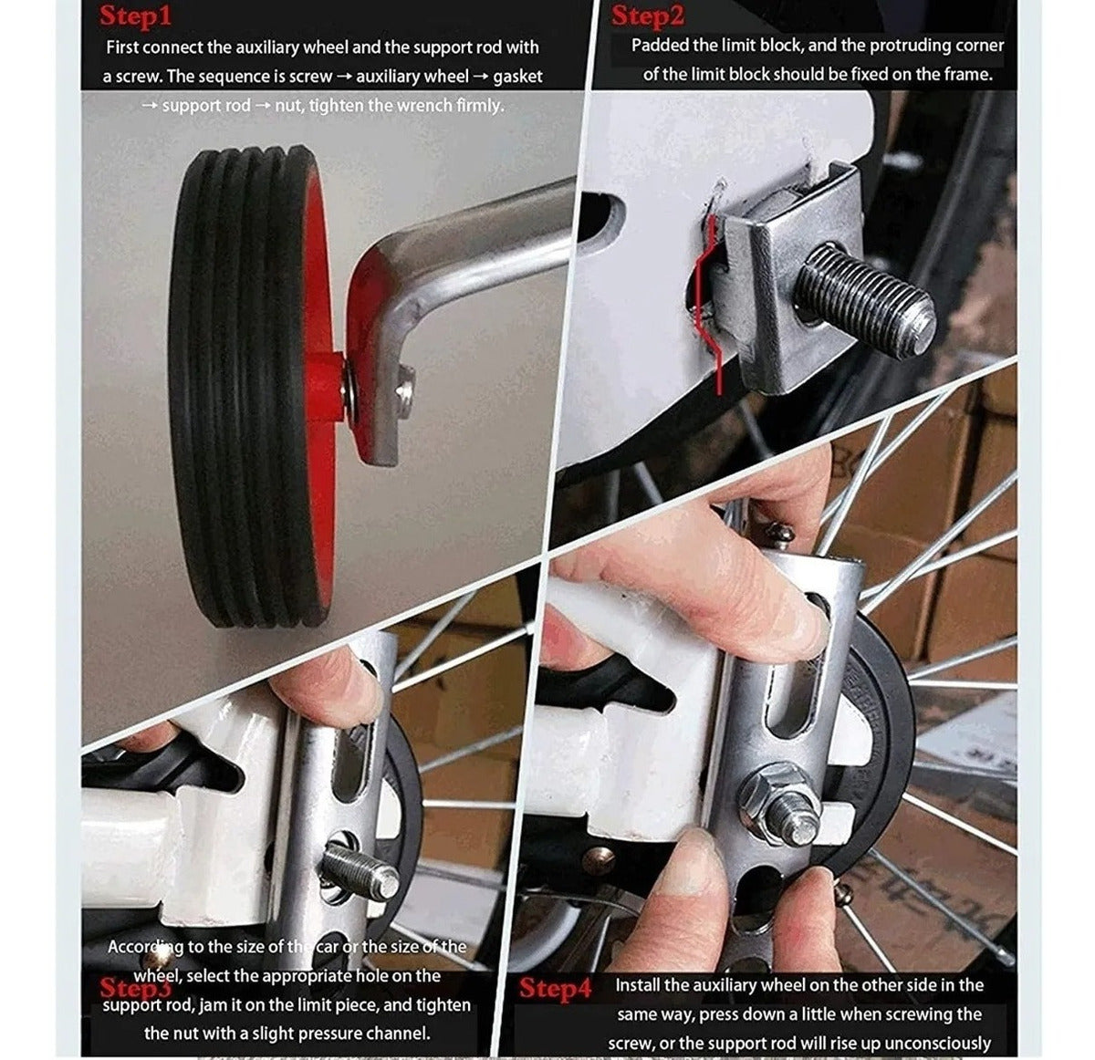 Ruedas Estabilizadores Ajustables Para Bicicleta Aro 12-16