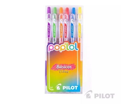 Set Lapices PILOT Gel POPLOL 0.7 Básicos 6u