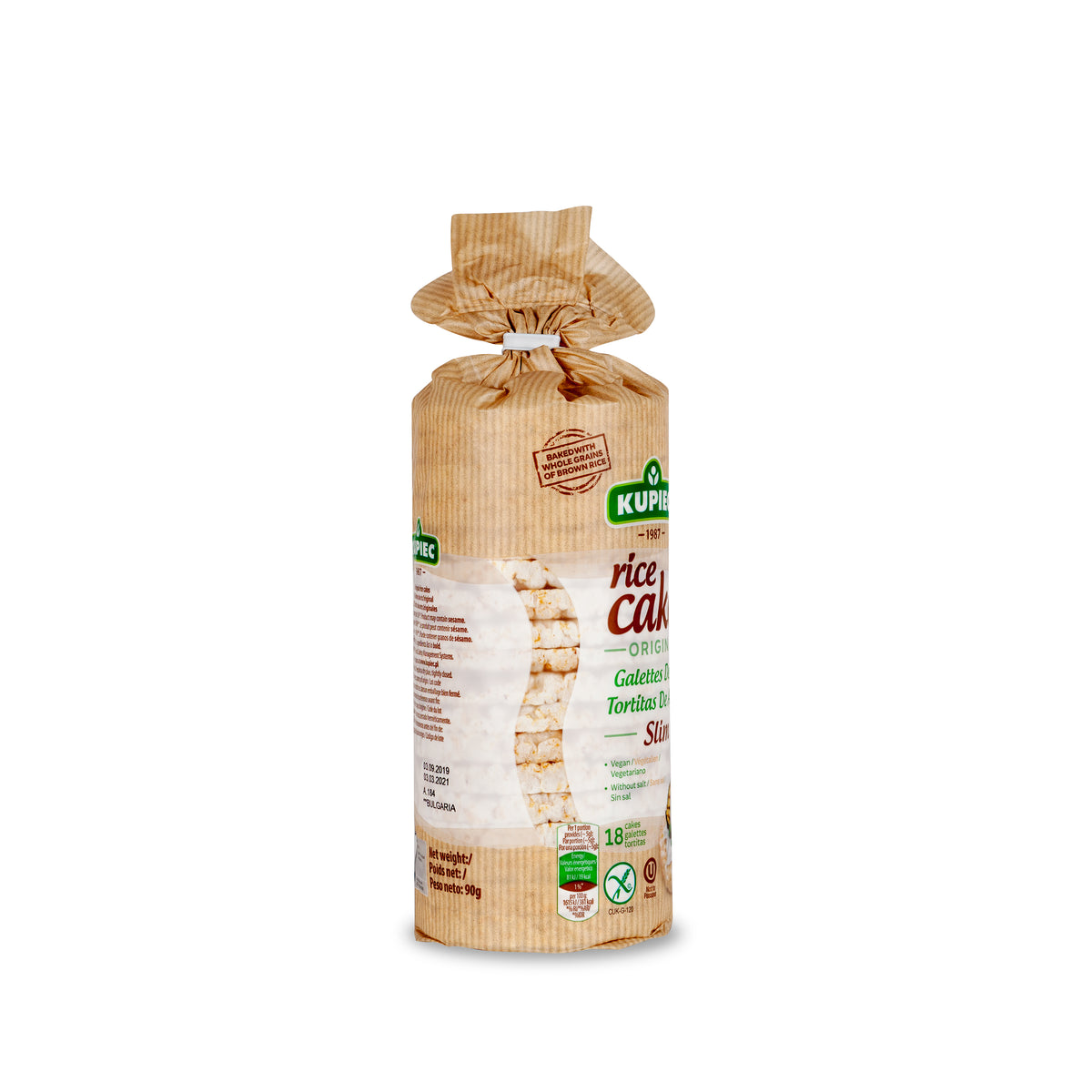 Galletas De Arroz Natural Sabor Original Kupiec Pack 6 un