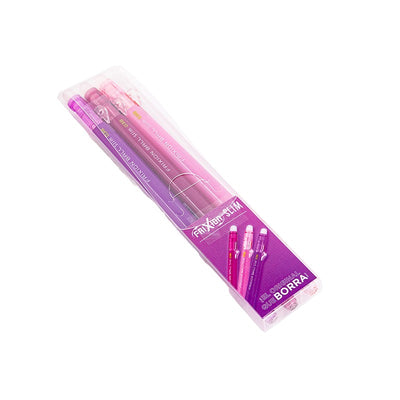 Set 3 Lápices FRIXION gel borrable burdeo púrpura y rosa