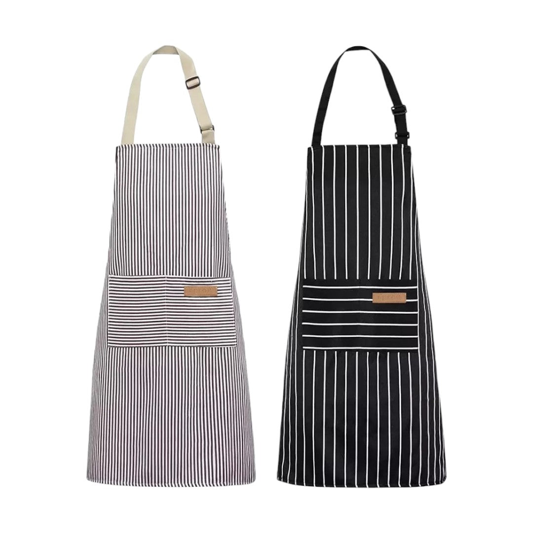 Pack 2 Pecheras Listadas Delantales Chef Barberia Restaurant