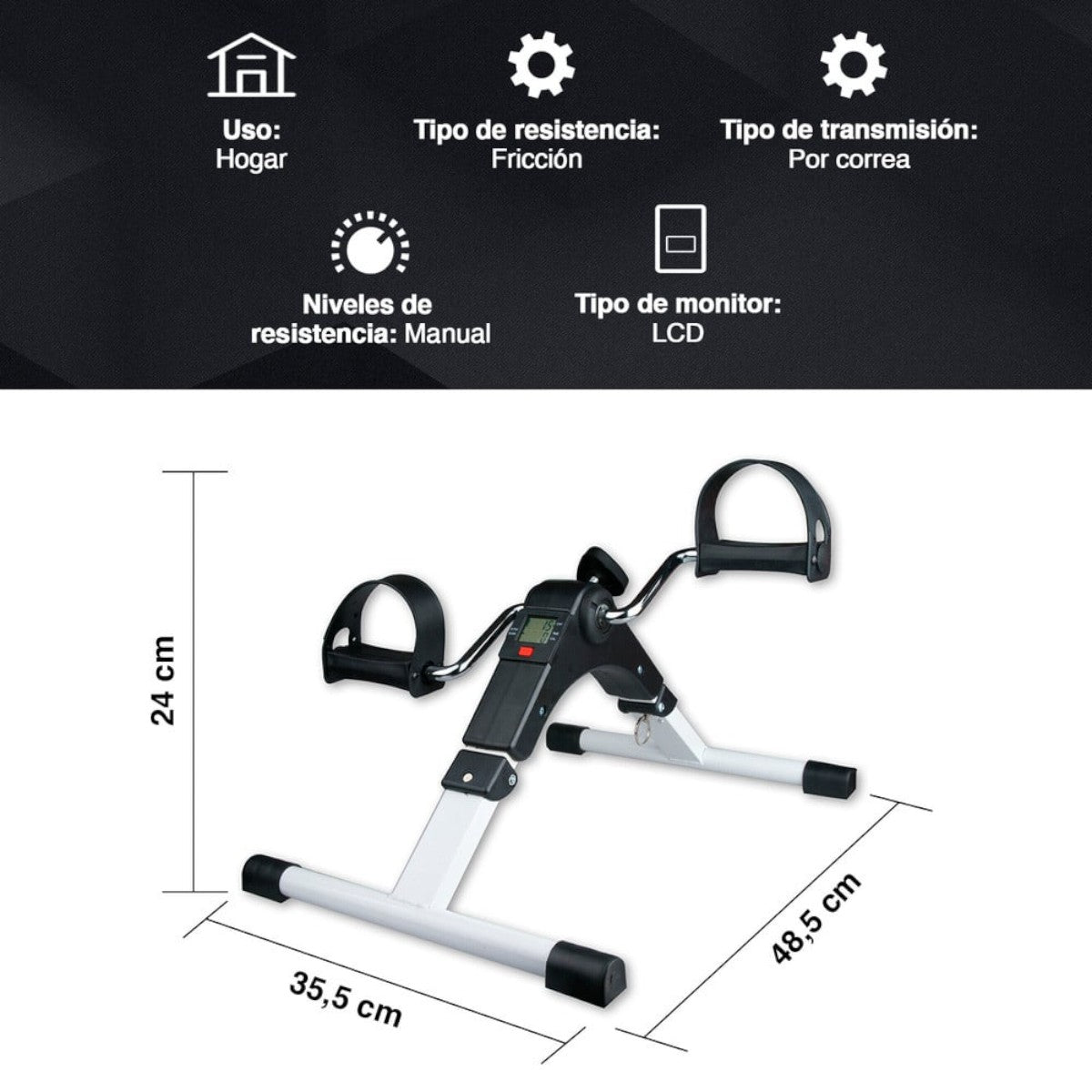 Maquina Pedalera Ejercitador Manos Y Pies Con Pantalla
