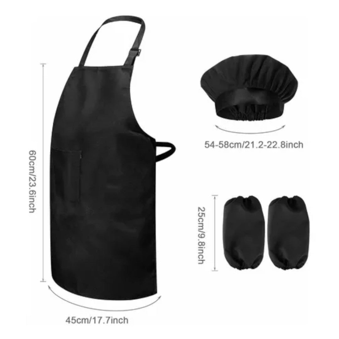 Set Delantal | Gorro | Mangas Disfraz Infantil Chef Cocina