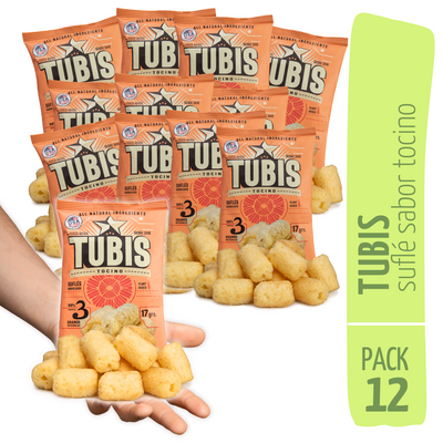 Tubis 17g Tocino Snack Saludable Fuerza Natural Pack X12