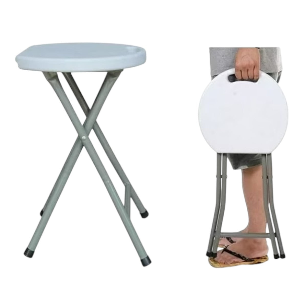 Pack x10 Piso Banquito Silla Taburete 46cm Plegable Plástico