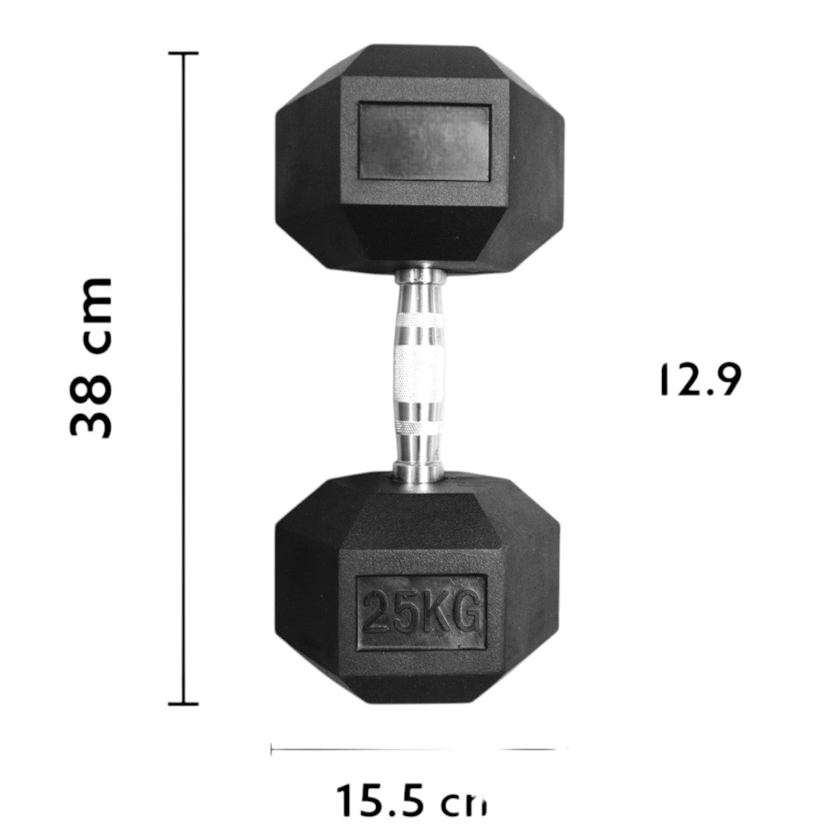 Mancuerna Hexagonal Acero Recubierta Caucho 12.5 Kg