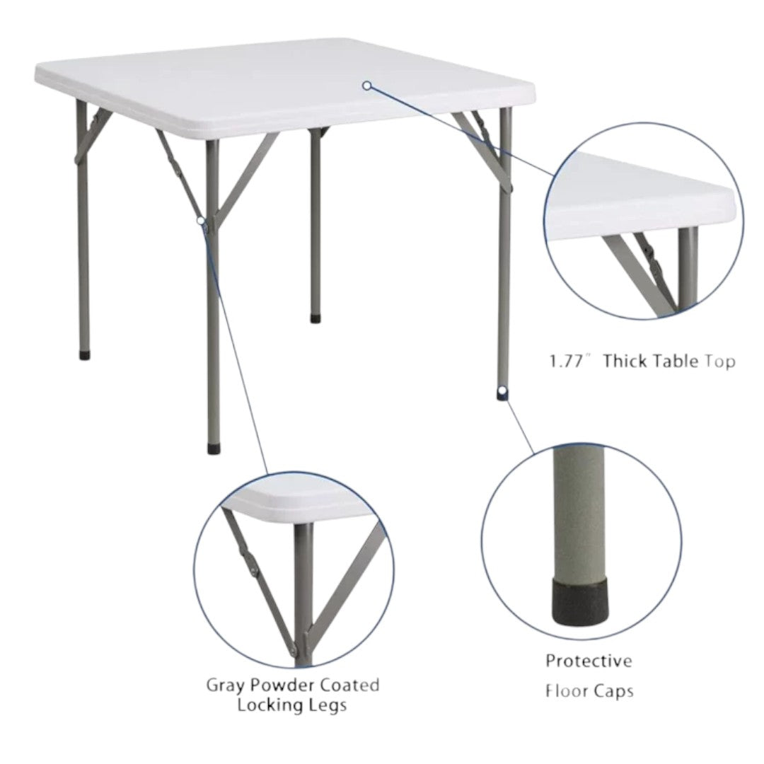 Mesa Plegable Camping Portátil Eventos 86x86 Cm