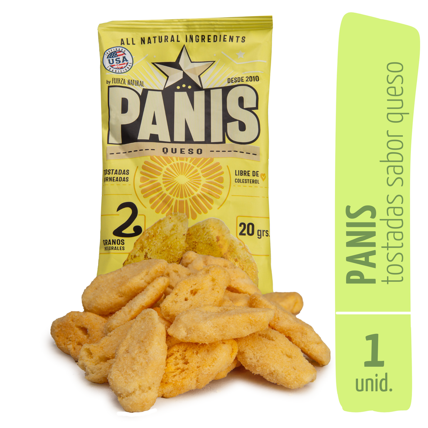 Panis 20g Sabor Queso Snack Saludable Fuerza Natural