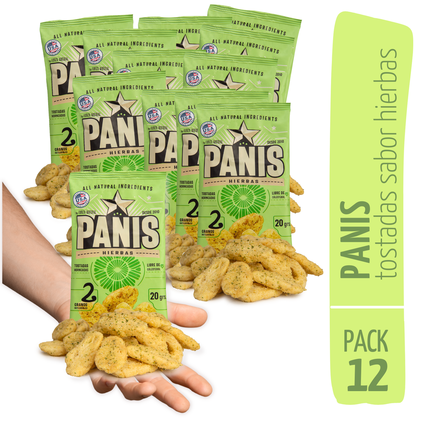 Panis 20g Sabor Hierbas Snack Fuerza Natural Pack X12