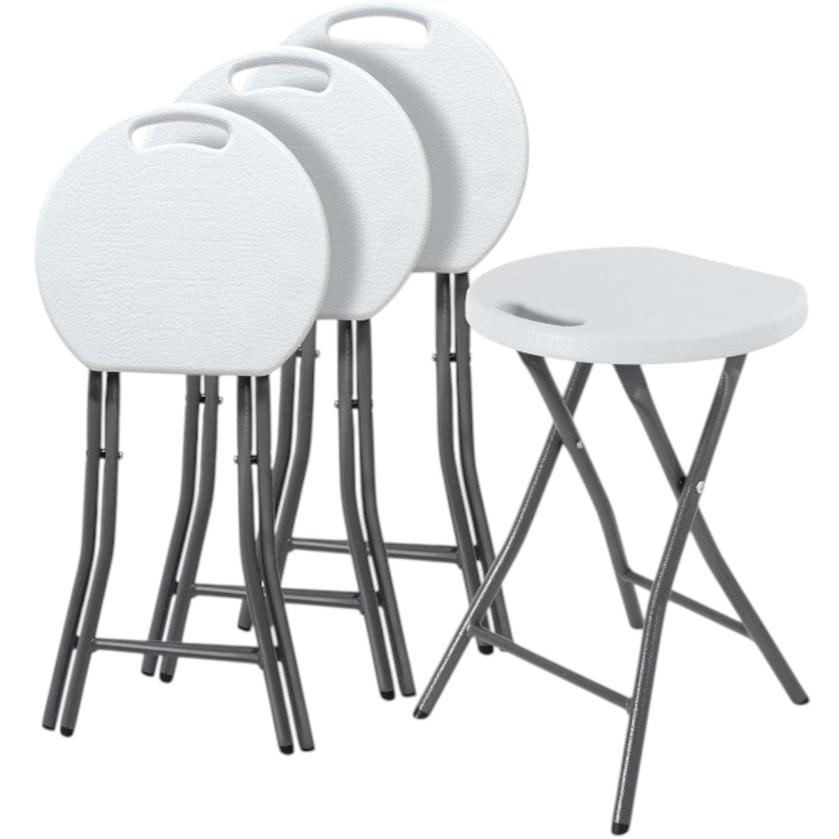 Pack x10 Piso Banquito Silla Taburete 46cm Plegable Plástico
