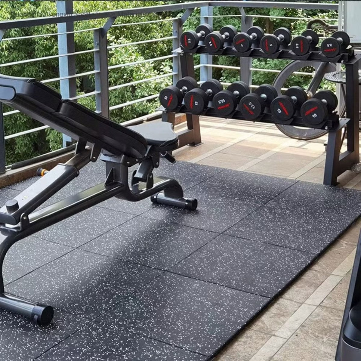 Pack x 4 Piso Caucho Gimnasio 50x50cm X Grosor 25mm